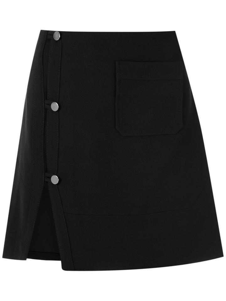 Egrey Side Slit Skirt, Women's, Size: 40, Black, Polyester