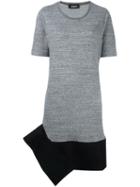 Dsquared2 Angular Skirt T-shirt Dress, Women's, Size: Small, Grey, Cotton