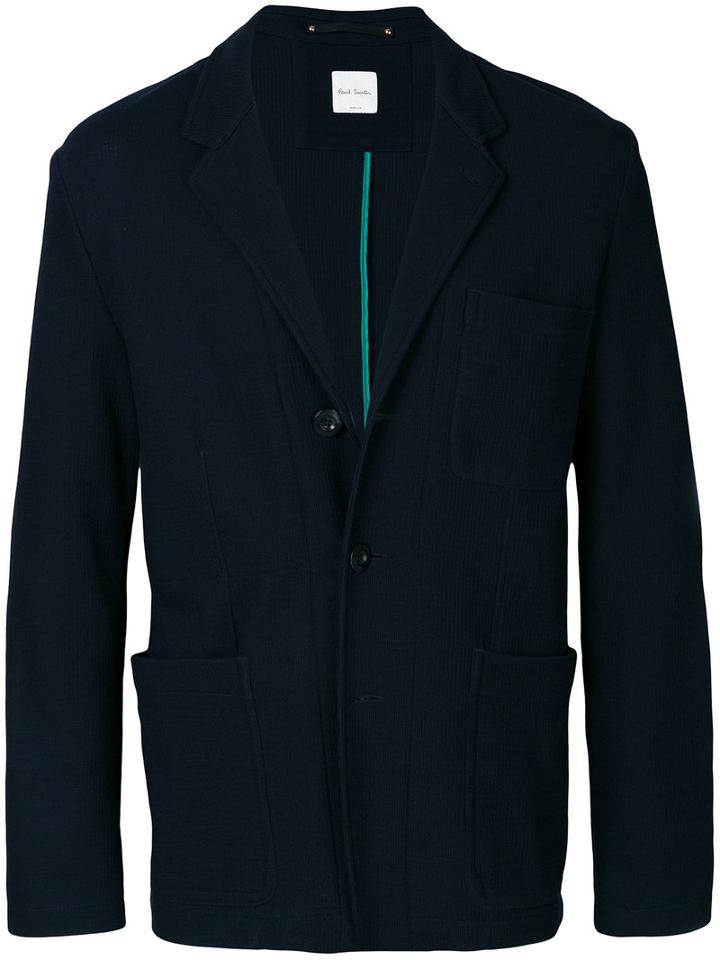 Paul Smith - Knitted Blazer Jacket - Men - Wool - L, Blue, Wool