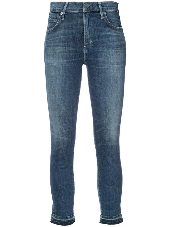 Citizens Of Humanity Faded Cropped Jeans - Blue