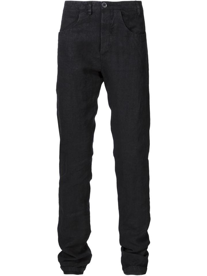 Label Under Construction Straight Leg Trousers, Men's, Size: 50, Black, Cotton