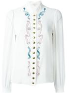 Olympia Le-tan Embellished Blouse, Women's, Size: 38, White, Silk