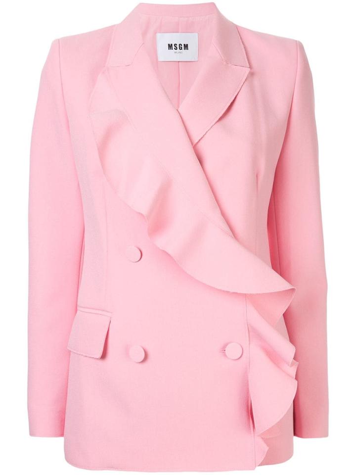 Msgm Ruffle Blazer - Pink
