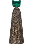 Miu Miu Leopard Print Maxi Dress - Green