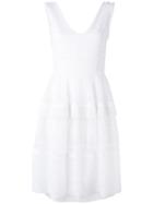 Talbot Runhof Tiered Pleated Dress - White
