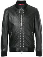 Loveless Studded Zip-up Biker Jacket - Black