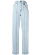 Pony Stone Chain Link Straight-leg Jeans - Blue