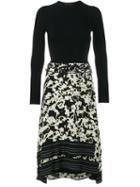 Proenza Schouler Printed Fit And Flare Dress, Women's, Size: 10, Black, Silk/spandex/elastane/viscose
