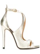 Marc Ellis Metallic Cross Strap Sandals