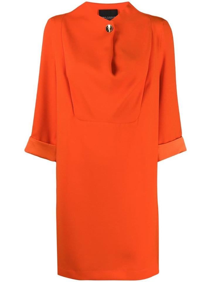 Erika Cavallini Draped Shift Dress - Orange