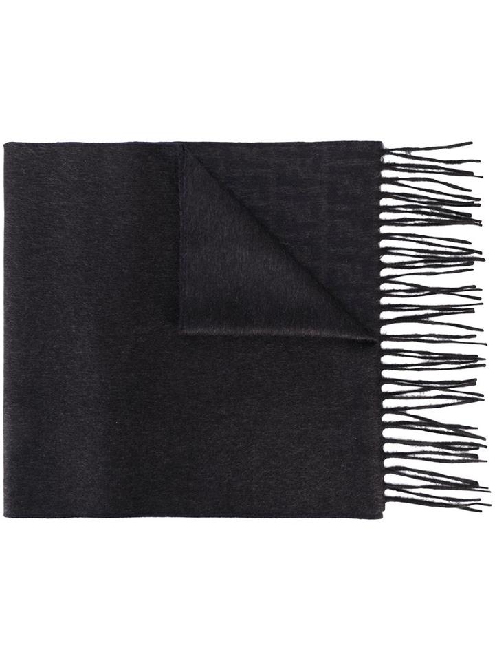 Fendi Ff Logo Scarf, Women's, Grey, Silk/cashmere