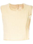 Comme Des Garçons Vintage Sheer Panels Sleeveless Blouse - Brown