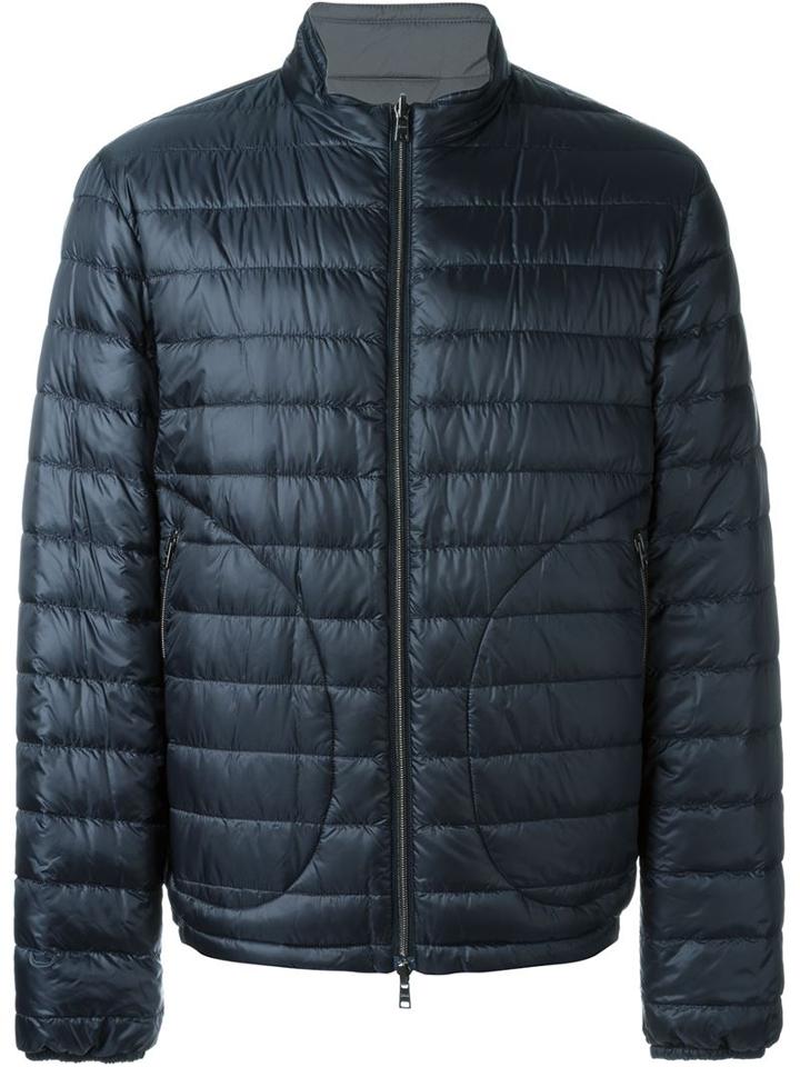 Herno Zipped Padded Jacket, Men's, Size: 54, Blue, Feather Down/polyamide/polyurethane