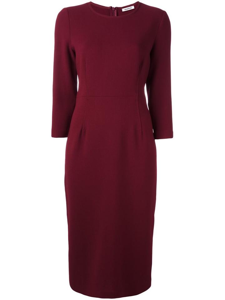 P.a.r.o.s.h. Classic Fitted Dress, Women's, Size: Medium, Red, Polyamide/spandex/elastane/wool