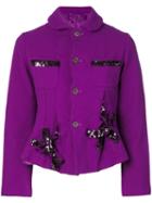 Comme Des Garçons Pre-owned Boiled Effect Jacket With Sequins - Purple
