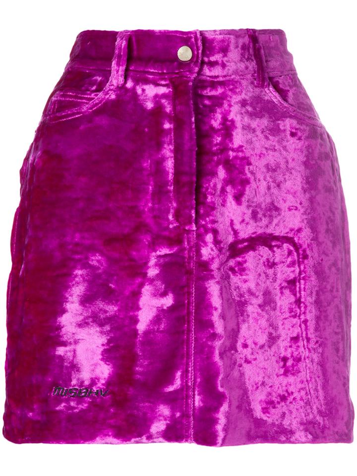 Misbhv Velour Mini Skirt - Pink & Purple