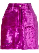 Misbhv Velour Mini Skirt - Pink & Purple