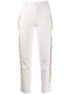 Eckhaus Latta Fringed Sides Straight Jeans - White