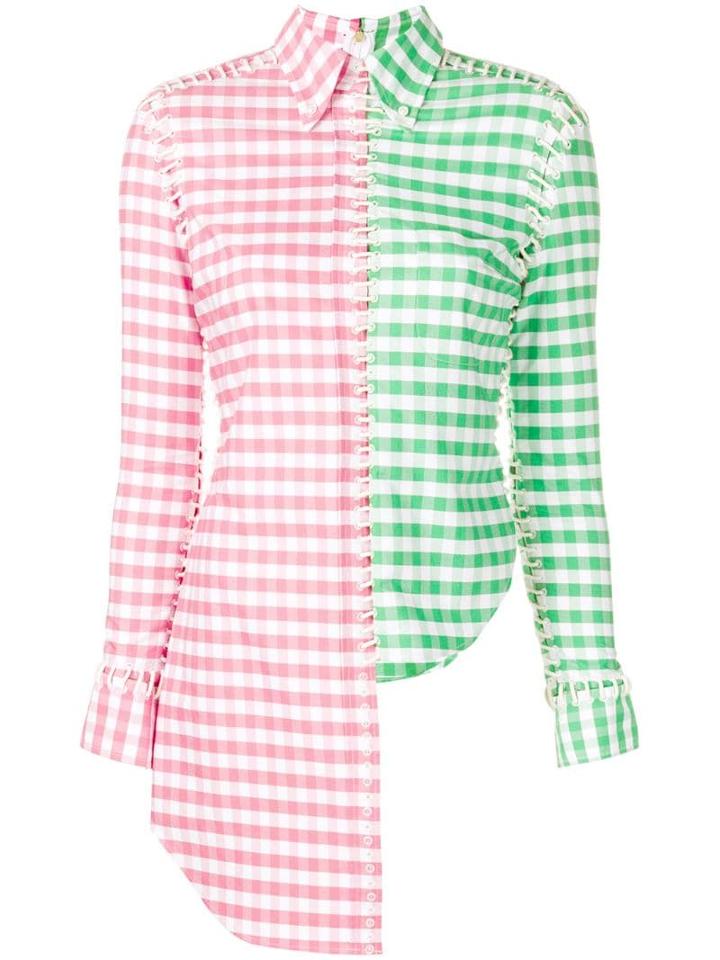 Thom Browne Gingham Shrunken Modular Shirtdress - Pink