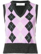 Pringle Of Scotland Sleeveless Argyle Intarsia Sweater - Pink & Purple