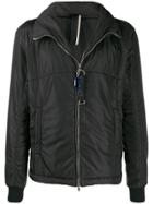 Low Brand Padded High Neck Bomber Jacket - Black