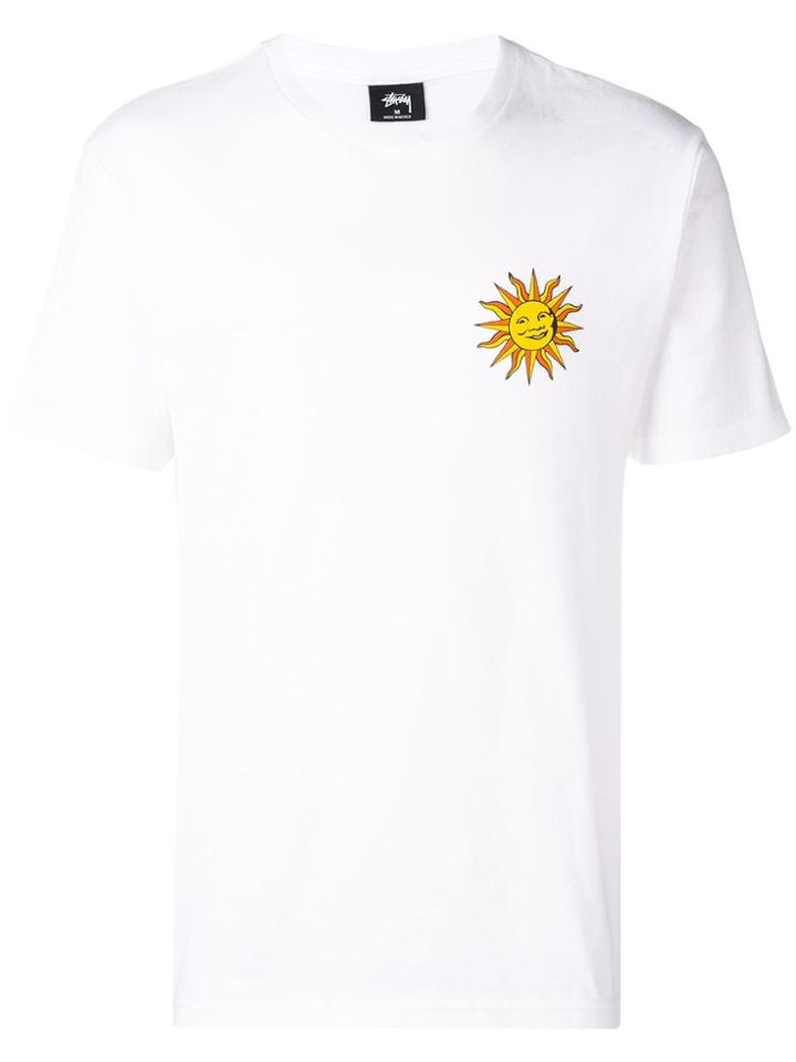 Stussy Sun Logo Print T-shirt - White