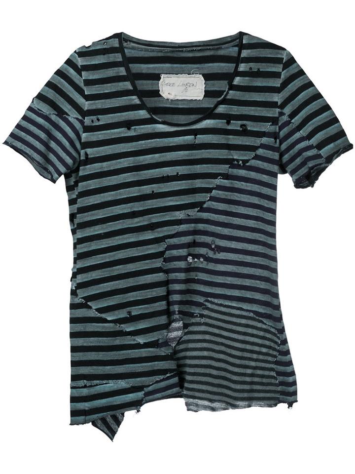 Greg Lauren - Distressed Patchwork T-shirt - Women - Cotton - 2, Green, Cotton