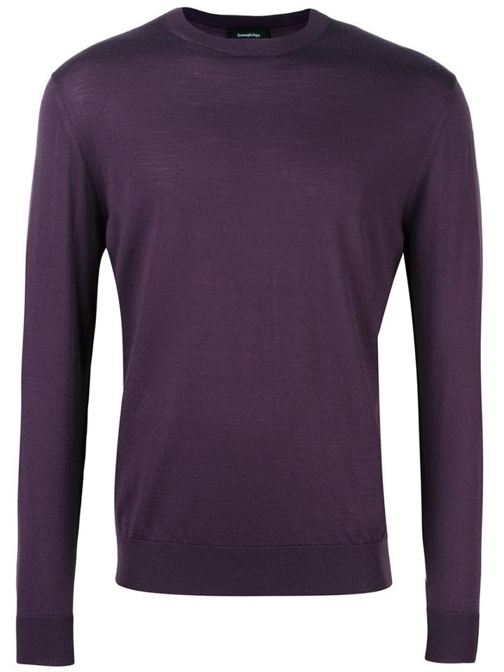 Ermenegildo Zegna Lightweight Knitted Sweater, Men's, Size: 52, Pink/purple, Wool