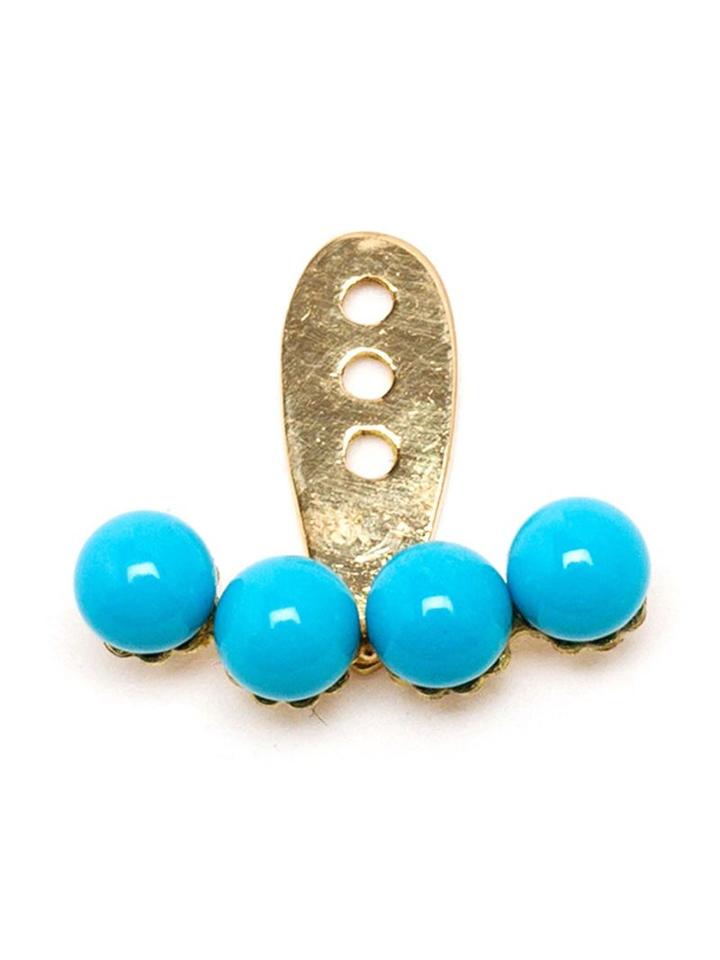 Yvonne Leon 18kt Yellow Gold And Turquoise Lobe Earring