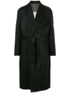 Wooyoungmi Belted Long Coat - Black