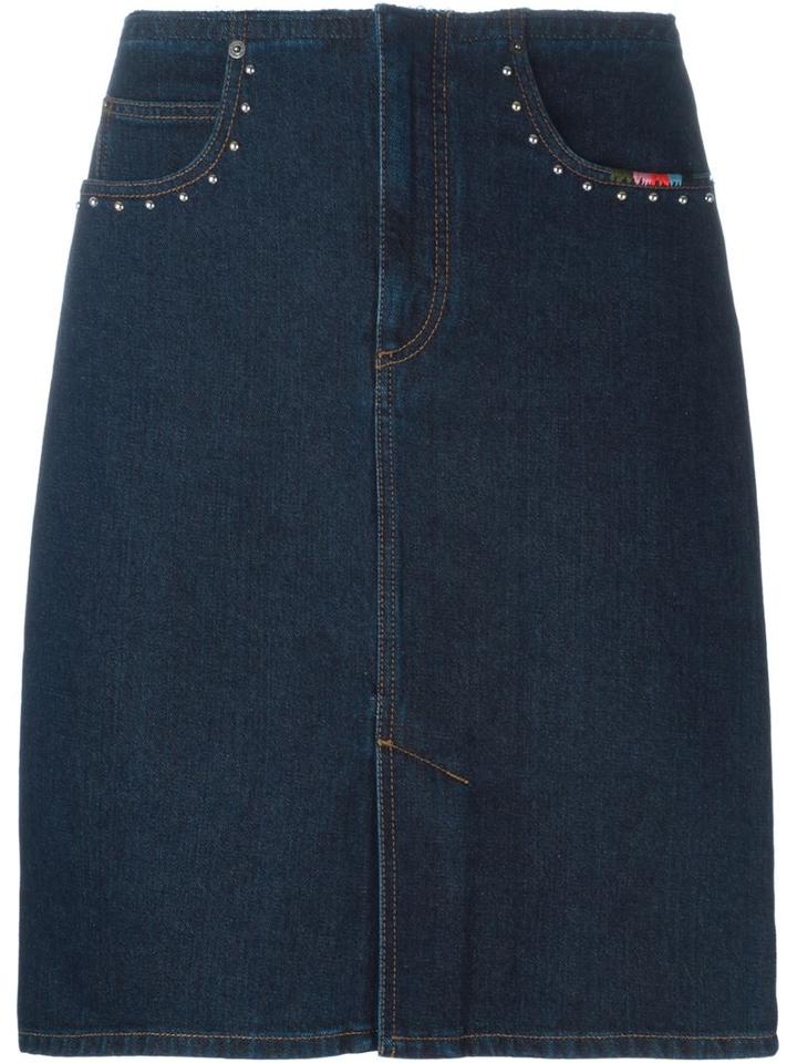Sonia Rykiel Denim Pencil Skirt, Women's, Size: 38, Blue, Cotton