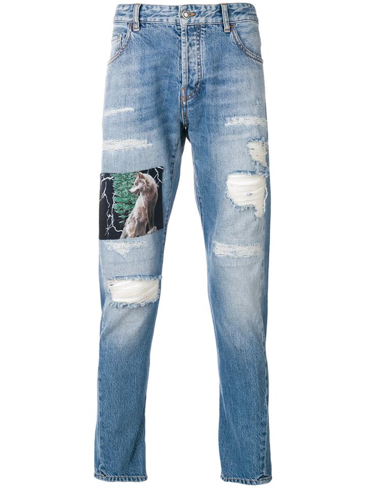 Marcelo Burlon County Of Milan Distressed Skinny Jeans - Blue