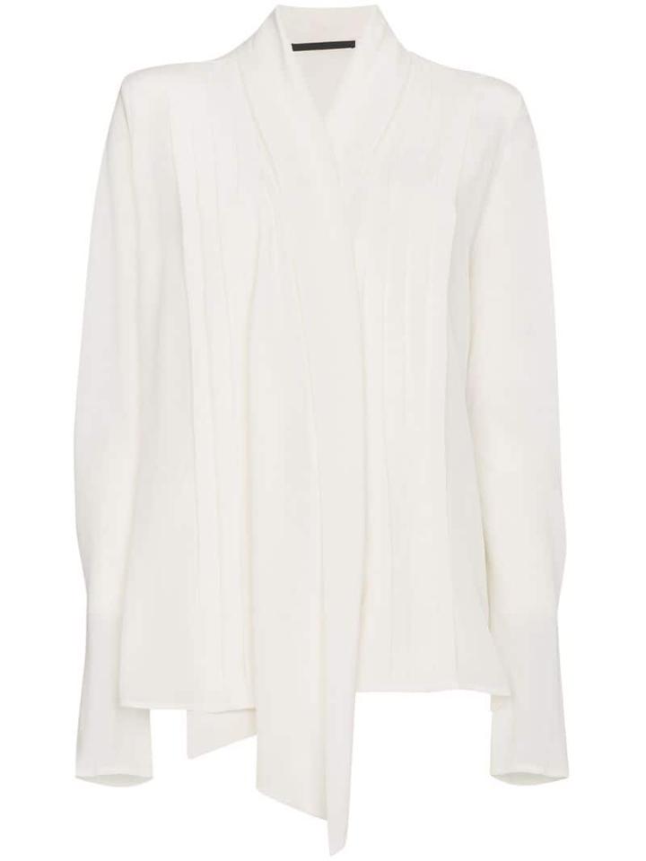 Haider Ackermann Silk Tie Neck Top - Neutrals