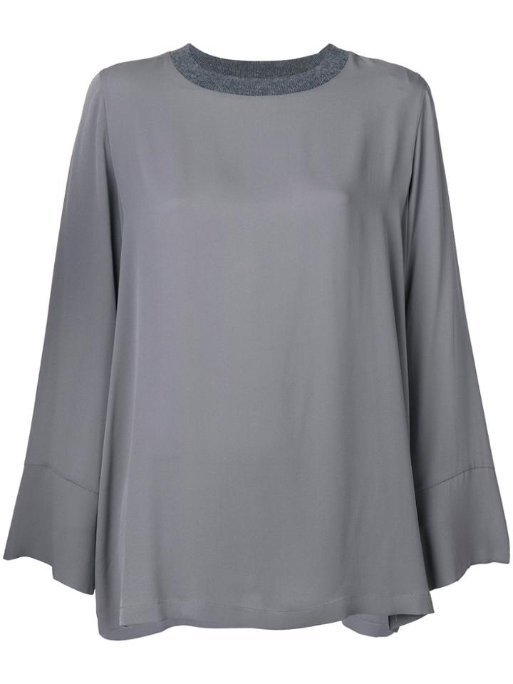 Fabiana Filippi Knit Collar Blouse - Grey