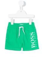 Boss Kids - Logo Print Swim Shorts - Kids - Polyester - 12 Mth, Green