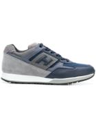 Hogan Bimaterial Leather Trainers - Blue