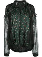 Sacai Leopard Print Ruffled Track Jacket - Green