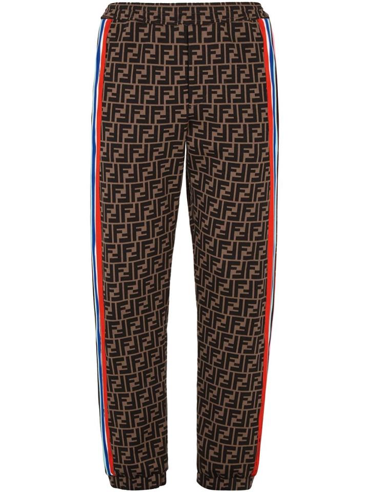 Fendi Ff Monogram Track Pants - Brown