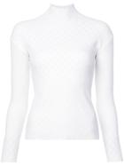 Cédric Charlier Long-sleeve Knitted Top - White