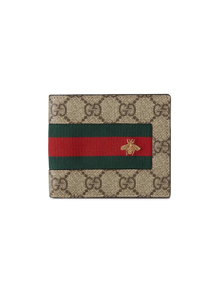 Gucci Web Gg Supreme Wallet - Nude & Neutrals