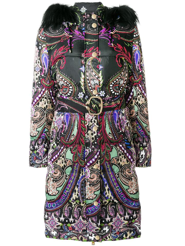 Roberto Cavalli Paisley Print Puffer Coat - Multicolour