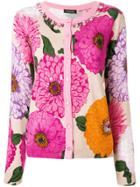 Twin-set Embellished Floral Print Cardigan - Pink & Purple