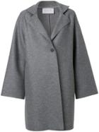 Harris Wharf London Single Breasted Oversized Coat - Grey
