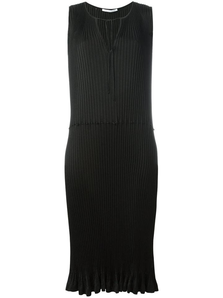 Agnona Pleated Midi Dress, Women's, Size: 42, Black, Silk/cupro/viscose