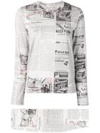 Comme Des Garçons Newspaper Print Two-piece Set - White