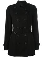 Burberry 'sandringham' Double Breasted Coat, Women's, Size: 8, Black, Cotton/viscose