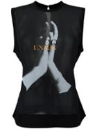 Mcq Alexander Mcqueen Mesh Overlay Sleeveless Top, Women's, Size: 42, Black, Polyester