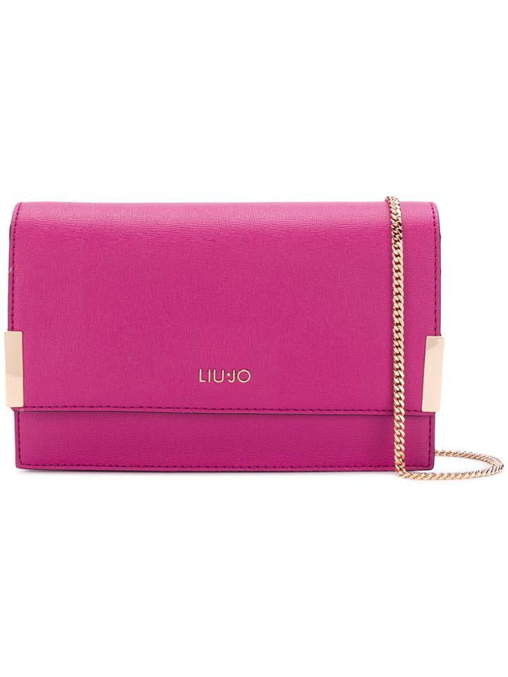 Liu Jo Isola Fold Over Clutch Bag - Pink & Purple