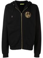 Versace Jeans Embroidered Logo Hoodie - Black