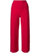 Norma Kamali Side Stripe Cropped Trousers - Red